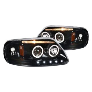 Projector Headlights- Glossy Black | 97-03 Ford F150
