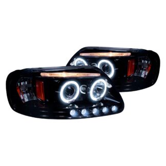 Halo Projector Headlight Gloss Black Housing Smoke Lens | 97-03 Ford F150