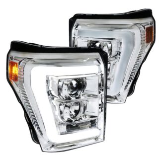 Projector Headlights- Chrome Also Fit F350 F450 F550 Super Duty Model | 11-16 Ford F250