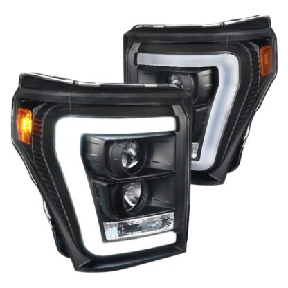 Projector Headlights- Black Also Fit F350 F450 F550 Super Duty Model | 11-16 Ford F250