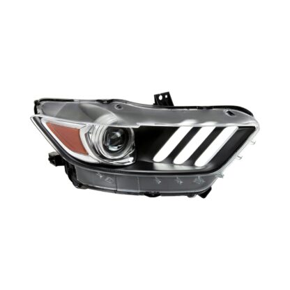 Right Side Projector Headlight With Matte Black Housing And Clear Lens | 15-17 Ford Mustang