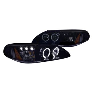 Projector Headlights - Full Glossy With Smoked Lens | 94-98 Ford Mustang