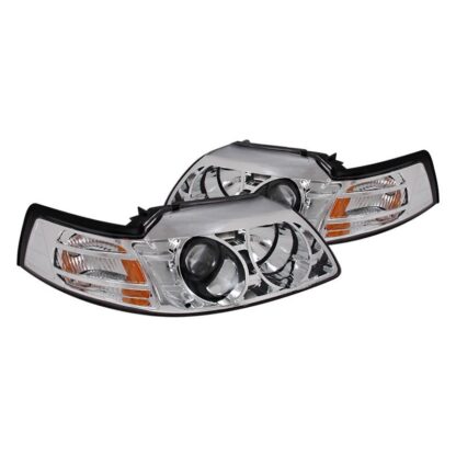 Halo Projector Headlights Chrome | 99-04 Ford Mustang