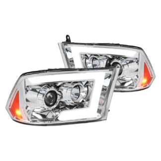 1500 / 2500 / 3500 Projector Headlights With Sequential Turn Signal Clear Lens And Chrome Housing | 09-18 Dodge Ram