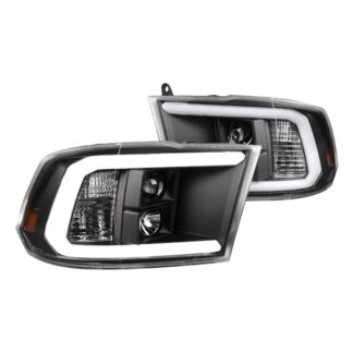 Light Bar Style Projector Headlights-Black Housing With Clear Lens | 09-18 Dodge Ram