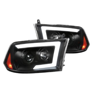 1500 / 2500 / 3500 Projector Headlights With Sequential Turn Signal Clear Lens And Matte Black Housing | 09-18 Dodge Ram