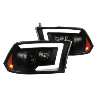 1500 / 2500 / 3500 Projector Headlights With Sequential Turn Signal Smoked Lens And Matte Black Housing | 09-18 Dodge Ram