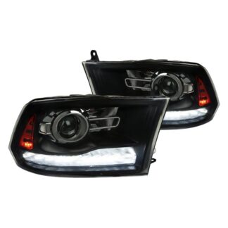 1500 2500 3500 Projector Headlights With Black Housing Smoked Lens And Sequential Turn Signal | 09-18 Dodge Ram