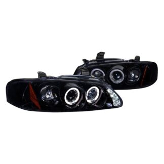 Halo Led Projector Gloss Black Housing With Smoked Lens | 00-03 Nissan Sentra