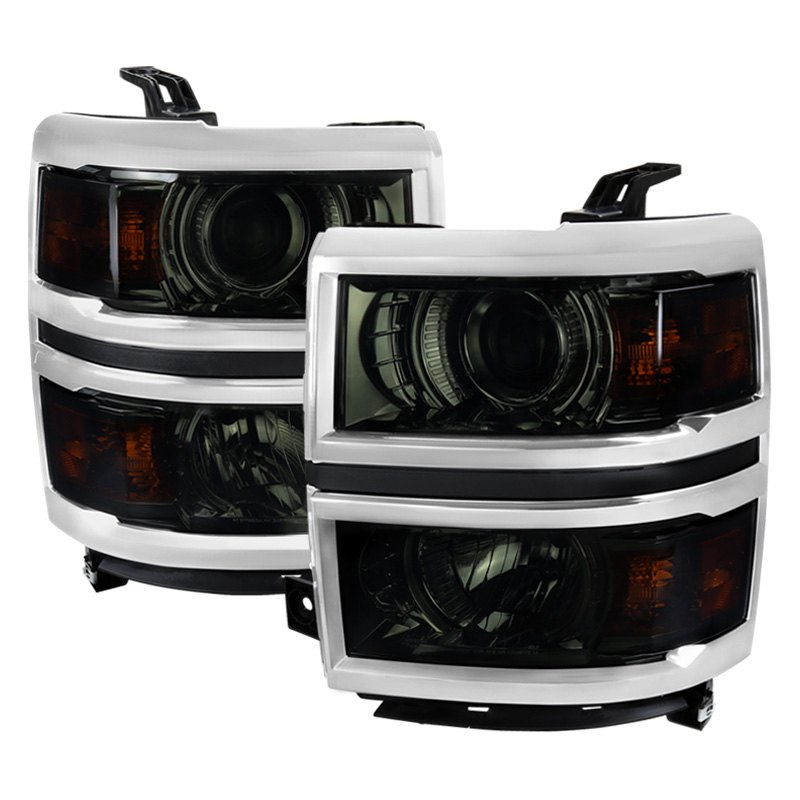Projector Headlight With Amber Corners- Clear Housing With Smoked Lens ...