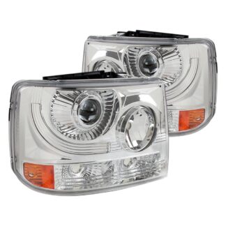 1 Pc Projector Headlight – Chrome (Only Fits With Spec-D Vertical Facelift Conversion Grill) | 99-02 Chevrolet Silverado