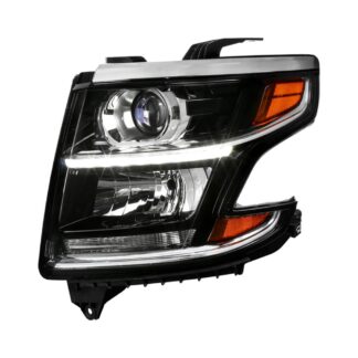 Projector Headlights With Led- Left-Black | 15-18 Chevrolet Tahoe
