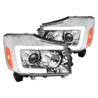 Projector Head Lights With Chrome Housing And Amber Reflectors | 04-15 Nissan Titan