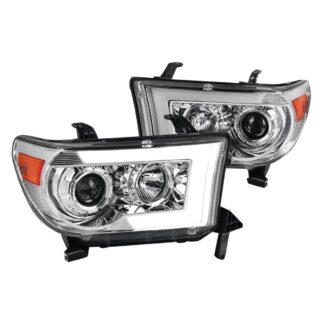Projector Headlights With Amber Reflector- Chrome | 07-13 Toyota Tundra