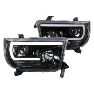 Projector Headlight - Gloss Black Housing - Clear Lens - Led Tube | 07-13 Toyota Tundra