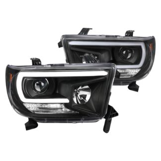 Projector Headlight -Matte Black Housing - Clear Lens - Led Tube | 07-13 Toyota Tundra