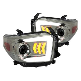Projector Headlights-Smoke- Led Bar Drl | 14-15 Toyota Tundra