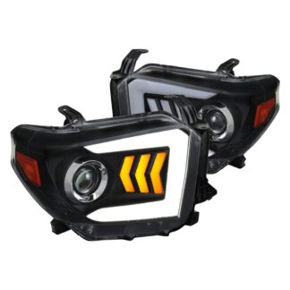 Projector Headlights-Black- Led Bar Drl | 14-15 Toyota Tundra