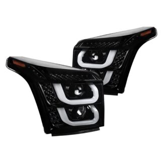 Projector Headlights- Glossy Black With Tinted Lens | 15-18 Gmc Yukon