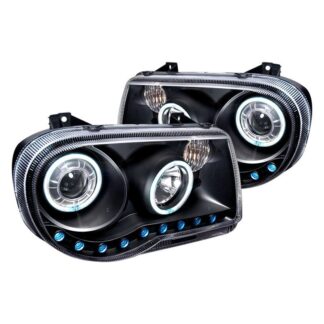 Ccfl Halo Projector Headlights Black | 05-09 Chrysler 300C