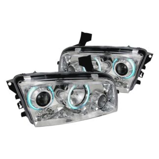 Ccfl Halo Projector Headlights Chrome | 05-10 Dodge Charger