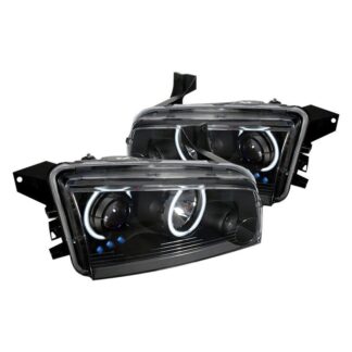 Ccfl Halo Projector Headlights Black | 05-10 Dodge Charger