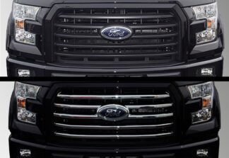ABS411 15-17 Ford F-150 XLT 4 PCS Chrome Tape-on Grille Overlay