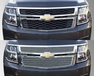 ABS416 15-20 Chevrolet Tahoe/Suburban Does not fit LTZ 2 PCS Chrome Tape-on Grille Overlay