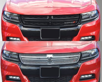 ABS426 15-20 Dodge Charger SE/SXT/SRT Only SXT in 19-20 1 PC Chrome Tape-on Grille Overlay