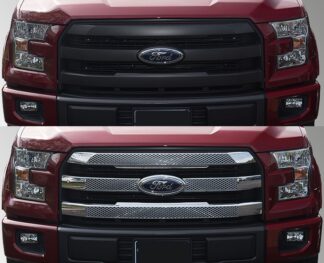 ABS430 15-17 Ford F-150 Lariat 3 PCS Chrome Tape-on Grille Overlay