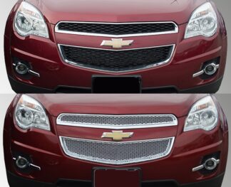 ABS433 10-15 Chevrolet Equinox L/LS/LT/LTZ 2 PCS Chrome Tape-on Grille Overlay