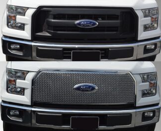 ABS447 15-17 Ford F-150 XL 1 PC Chrome Tape-on Grille Overlay