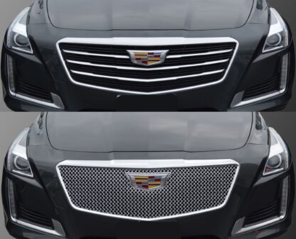 ABS448 15-19 Cadillac CTS Does not fit V Model 1 PC Chrome Tape-on Grille Overlay