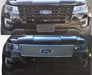 ABS451 16-17 Ford Explorer Base/XLT/Limited/Sport 1 PC Chrome Tape-on Grille Overlay