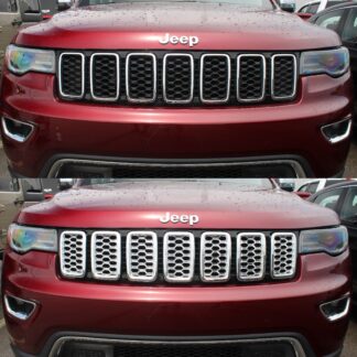 ABS467 17-21 Jeep Grand Cherokee 7 PCS Chrome Grille Overlay