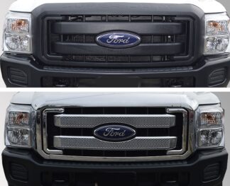 ABS469 11-16 Ford F-250 Super Duty/F-350 Super Duty XL/XLT/Lariat/King Ranch 8 PCS Chrome Grille Overlay
