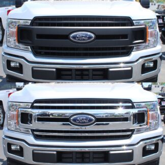 ABS475 18-20 Ford F-150 Only fits XL un-painted grill 3 PCS Chrome Tape-on Grille Overlay