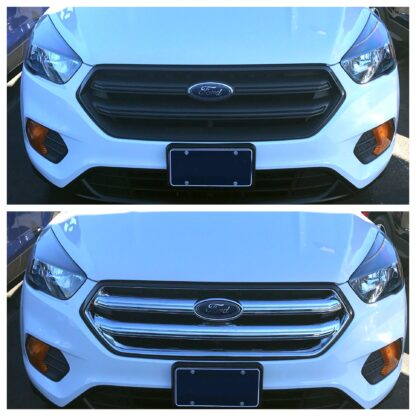 ABS484 17-19 Ford Escape 1 PC Chrome Tape-on Grille Overlay