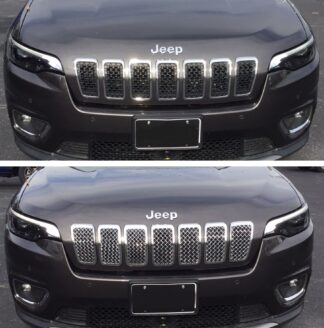 ABS485 19-21 Jeep Cherokee 7 PCS Chrome Tape-on Grille Overlay