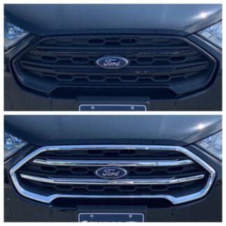 ABS492 18-20 Ford EcoSport 3 PCS Chrome Tape-on Grille Overlay