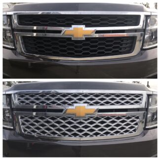 ABS494 15-20 Chevrolet Tahoe/Suburban 2 PCS Chrome Tape-on Grille Overlay
