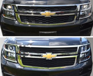 ABS6416BLK 15-20 Chevrolet Tahoe/Suburban Does not fit LTZ 2 PCS Gloss Black Tape-on Grille Overlay