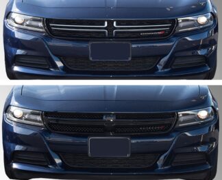 ABS6426BLK 15-20 Dodge Charger SE/SXT/SRT. Only SXT for 2019 1 PC Gloss Black Tape-on Grille Overlay
