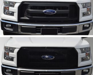ABS6447BLK 15-17 Ford F-150 XL 1 PC Gloss Black Tape-on Grille Overlay