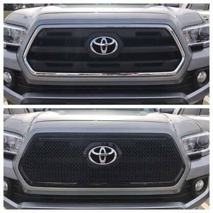 ABS6456BLK 16-19 Toyota Tacoma SR/SR5 1 PC Gloss Black Tape-on Grille Overlay