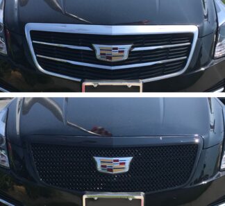 ABS6464BLK 15-19 Cadillac ATS 1 PC Gloss Black Tape-on Grille Overlay