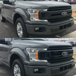 ABS6475BLK 18-20 Ford F-150 Only fits XL un-painted grill 3 PCS Gloss Black Tape-on Grille Overlay