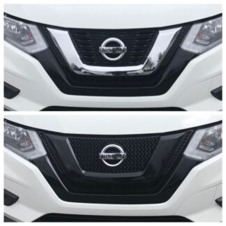 ABS6479BLK 2017 Nissan Rogue EARLY MODEL 17 1 PC Gloss Black Tape-on Grille Overlay