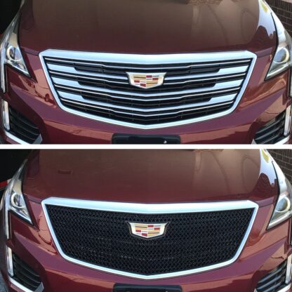 ABS6483BLK 17-19 Cadillac XT5 Does not fit grille with Camera 1 PC Gloss Black Tape-on Grille Overlay
