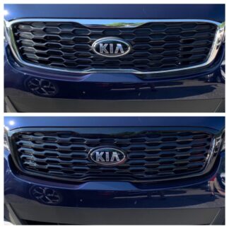 ABS6488BLK 19-20 Kia Sorento Fits LX/EX Only Does not fit grille with Camera 1 PC Gloss Black Tape-on Grille Overlay